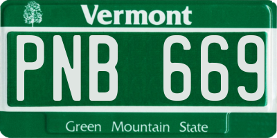 VT license plate PNB669