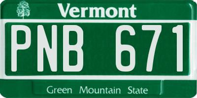 VT license plate PNB671