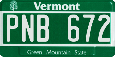 VT license plate PNB672