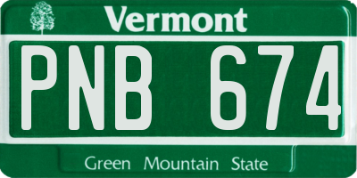 VT license plate PNB674