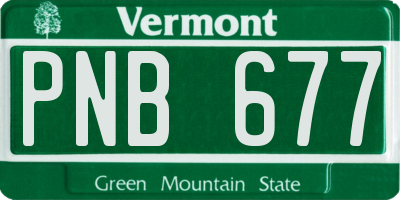VT license plate PNB677