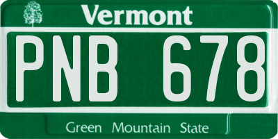 VT license plate PNB678
