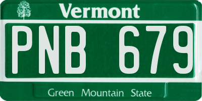 VT license plate PNB679