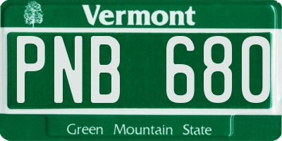 VT license plate PNB680