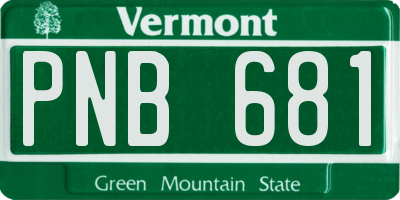 VT license plate PNB681