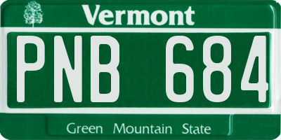 VT license plate PNB684