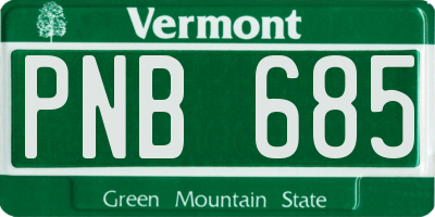 VT license plate PNB685