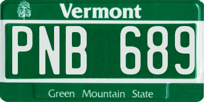 VT license plate PNB689