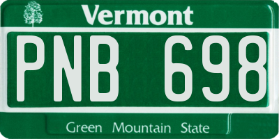 VT license plate PNB698