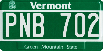 VT license plate PNB702