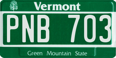 VT license plate PNB703