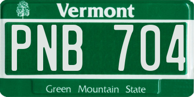 VT license plate PNB704