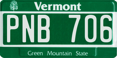 VT license plate PNB706