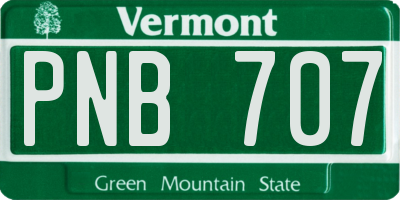 VT license plate PNB707
