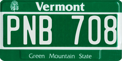VT license plate PNB708