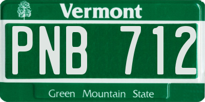 VT license plate PNB712