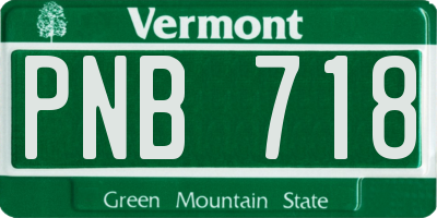 VT license plate PNB718