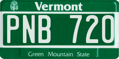 VT license plate PNB720