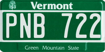 VT license plate PNB722