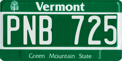 VT license plate PNB725