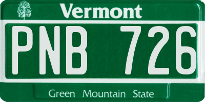 VT license plate PNB726