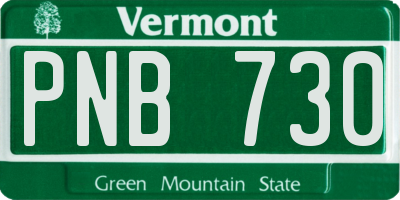 VT license plate PNB730