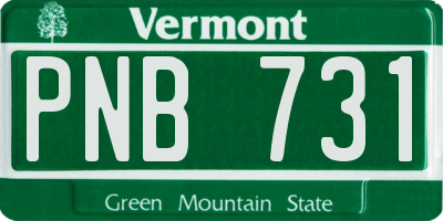 VT license plate PNB731