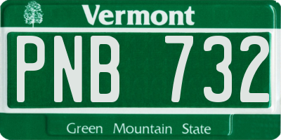 VT license plate PNB732