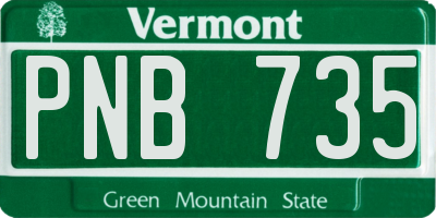 VT license plate PNB735