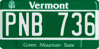 VT license plate PNB736
