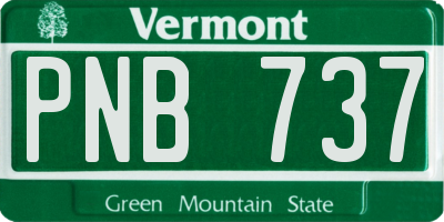 VT license plate PNB737