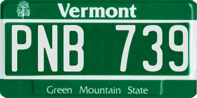 VT license plate PNB739