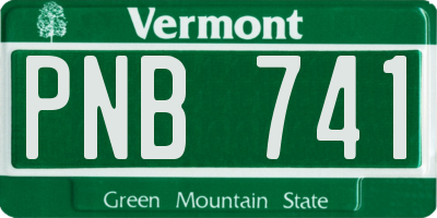 VT license plate PNB741