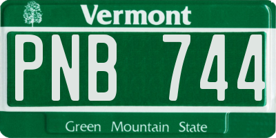 VT license plate PNB744