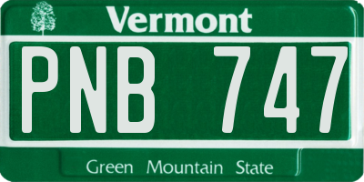 VT license plate PNB747