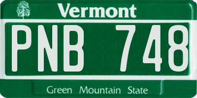 VT license plate PNB748