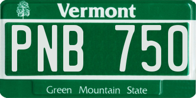 VT license plate PNB750