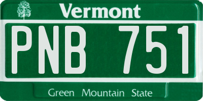 VT license plate PNB751