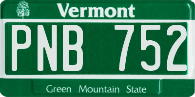 VT license plate PNB752