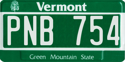 VT license plate PNB754