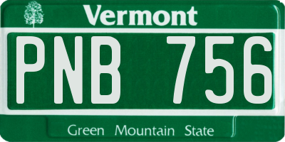 VT license plate PNB756