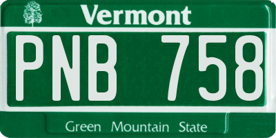 VT license plate PNB758