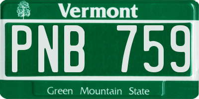 VT license plate PNB759