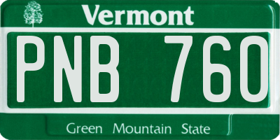 VT license plate PNB760