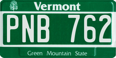 VT license plate PNB762