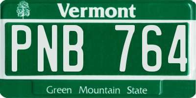 VT license plate PNB764