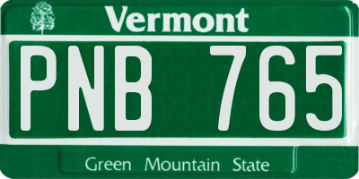 VT license plate PNB765