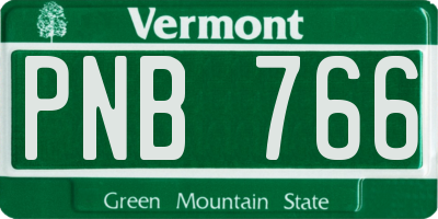 VT license plate PNB766