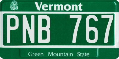 VT license plate PNB767