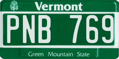 VT license plate PNB769
